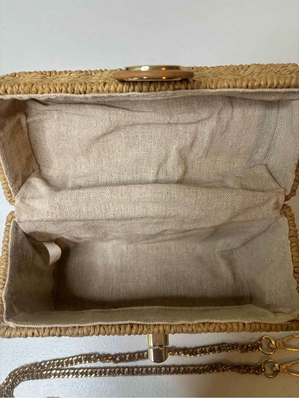 Woven Straw Top-Handle Crossbody Bag in Natural - Picture 5 of 6